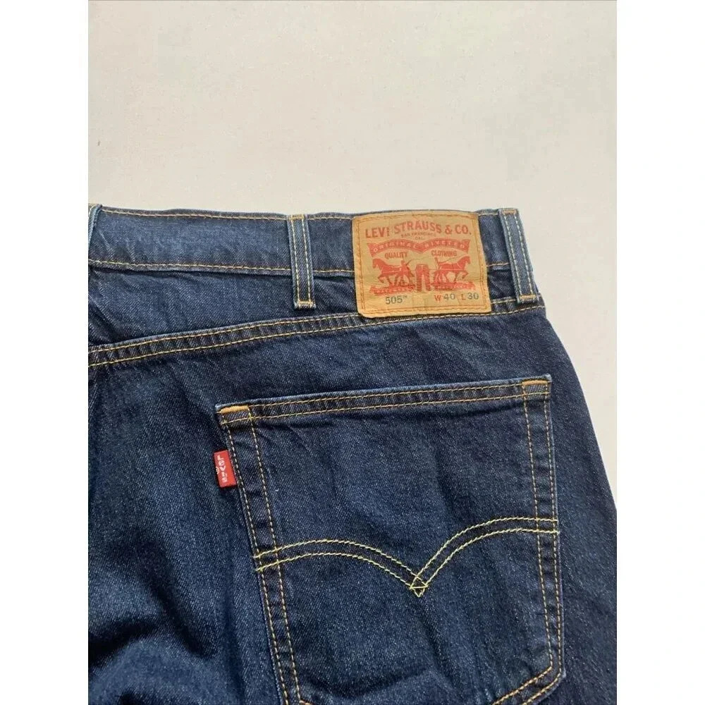 Levi's 505 Men's Blue Regular Fit Straight Leg Jeans Size 40x30 NWT - Picture 9 of 11